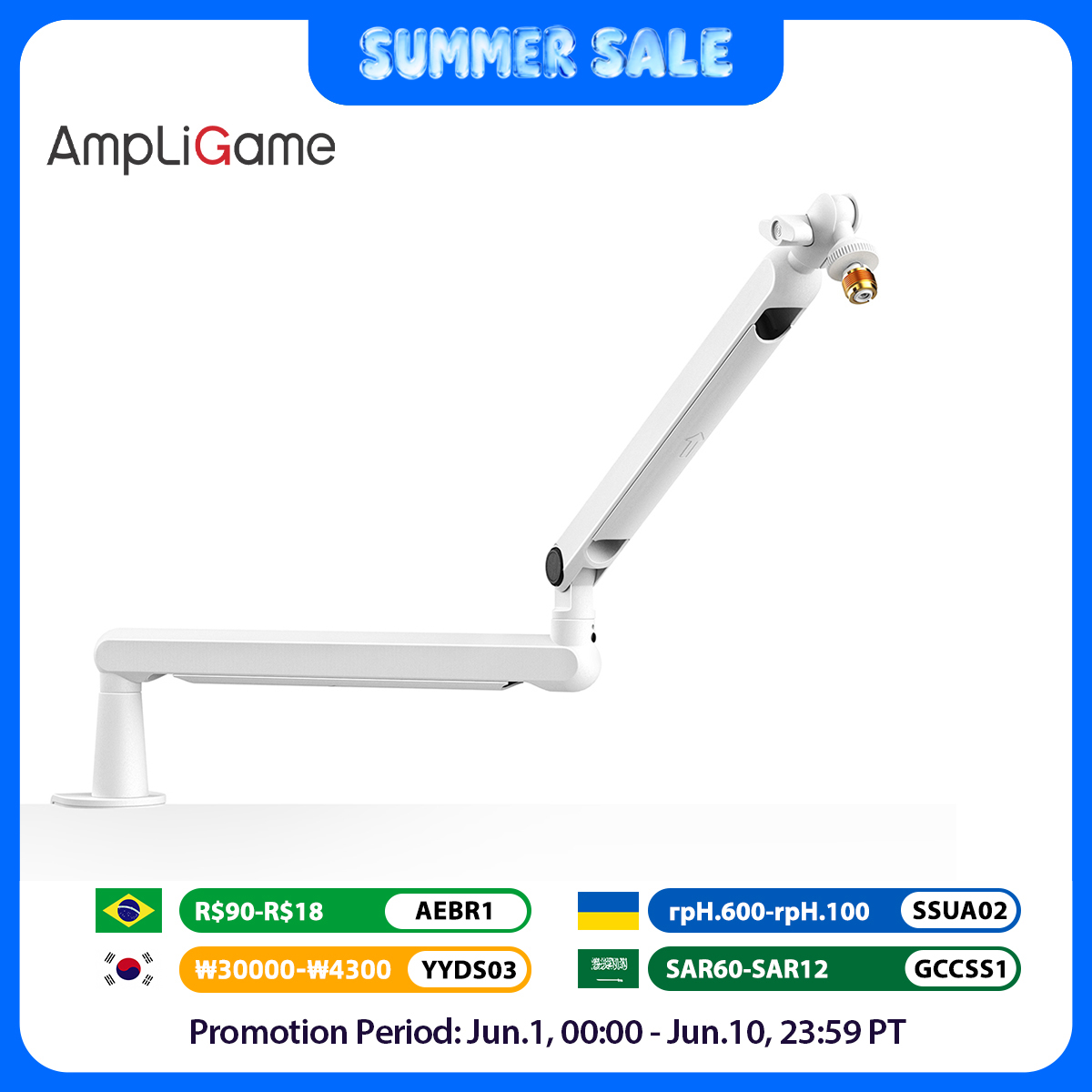 Microphone Arm Boom - FIFINE Microphone Boom Arm, Adjustable Low