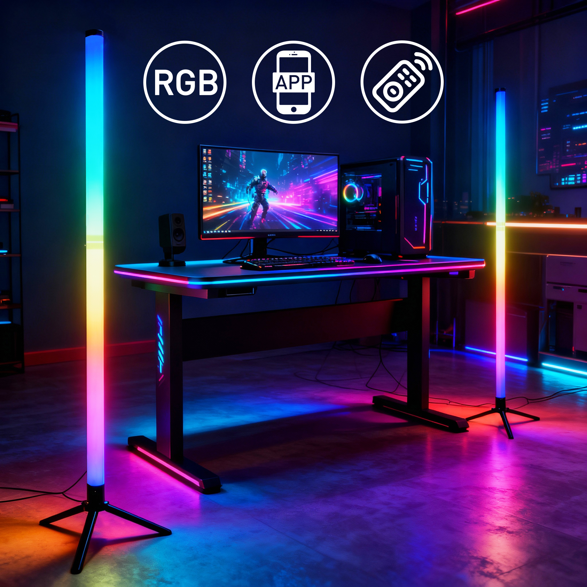 Esports Gaming Remote - LED RGB gaming atmosphere light floor
