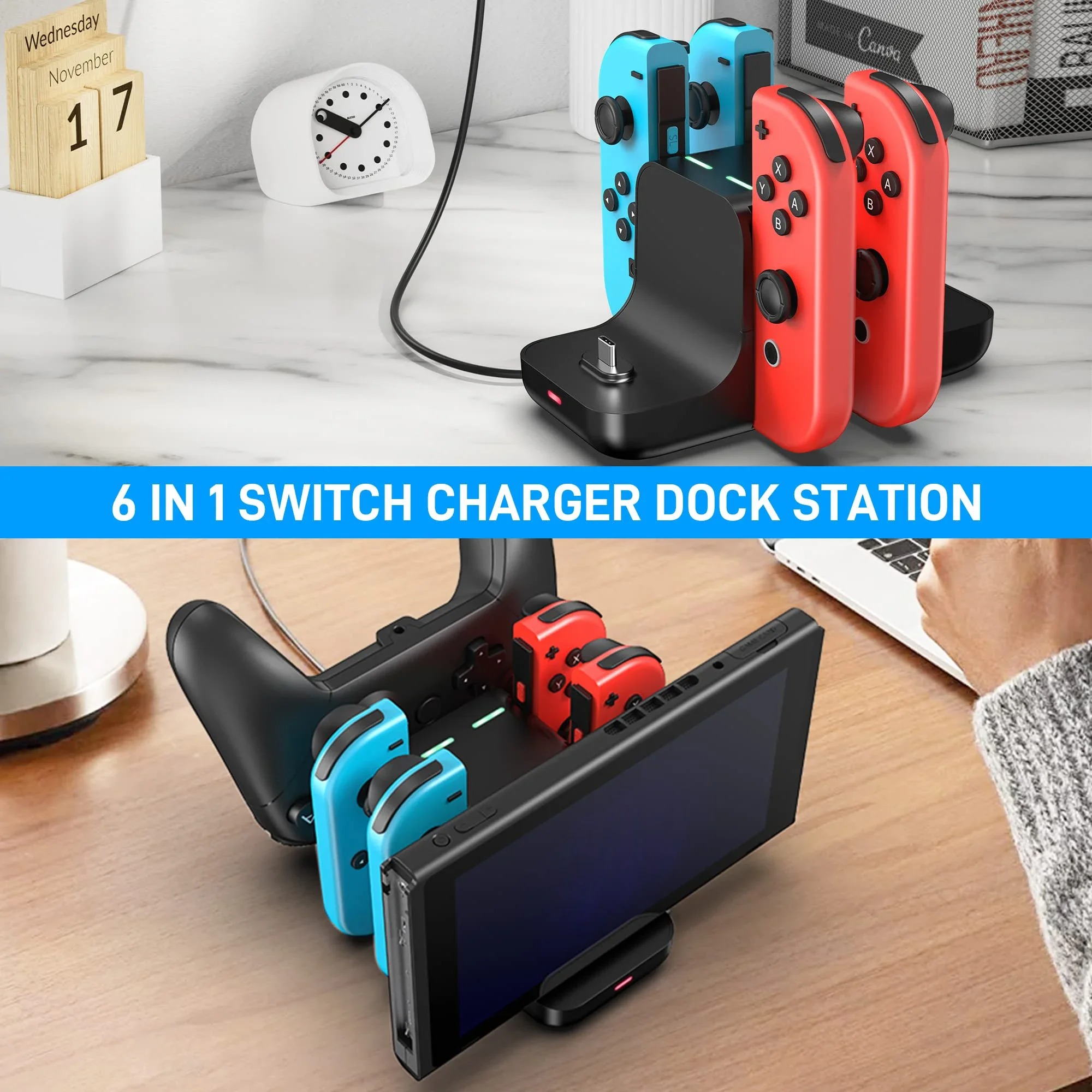 Switch Charger Dock Station 6  – обзор и цена Controller Charging Stand