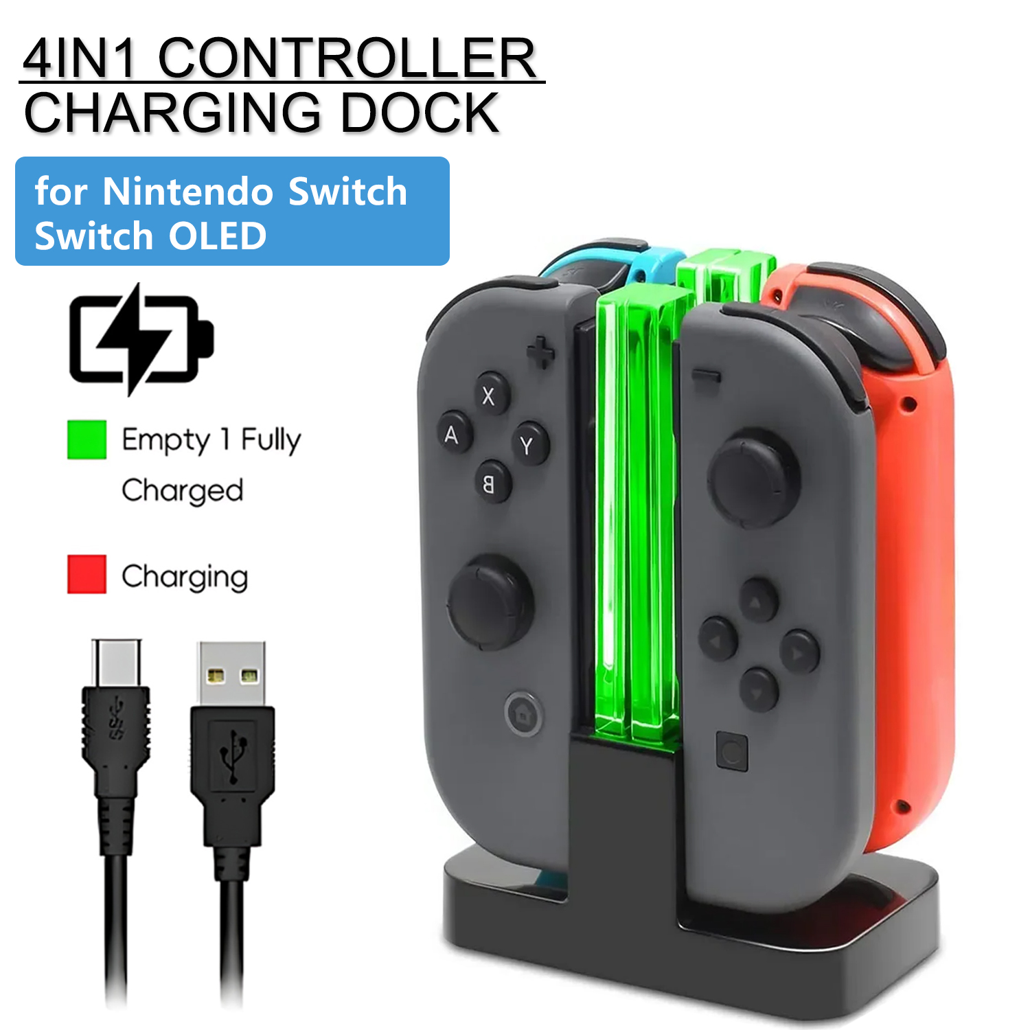 4 In 1 LED Charger Stand Dock  – обзор и цена Controller Charging Stand