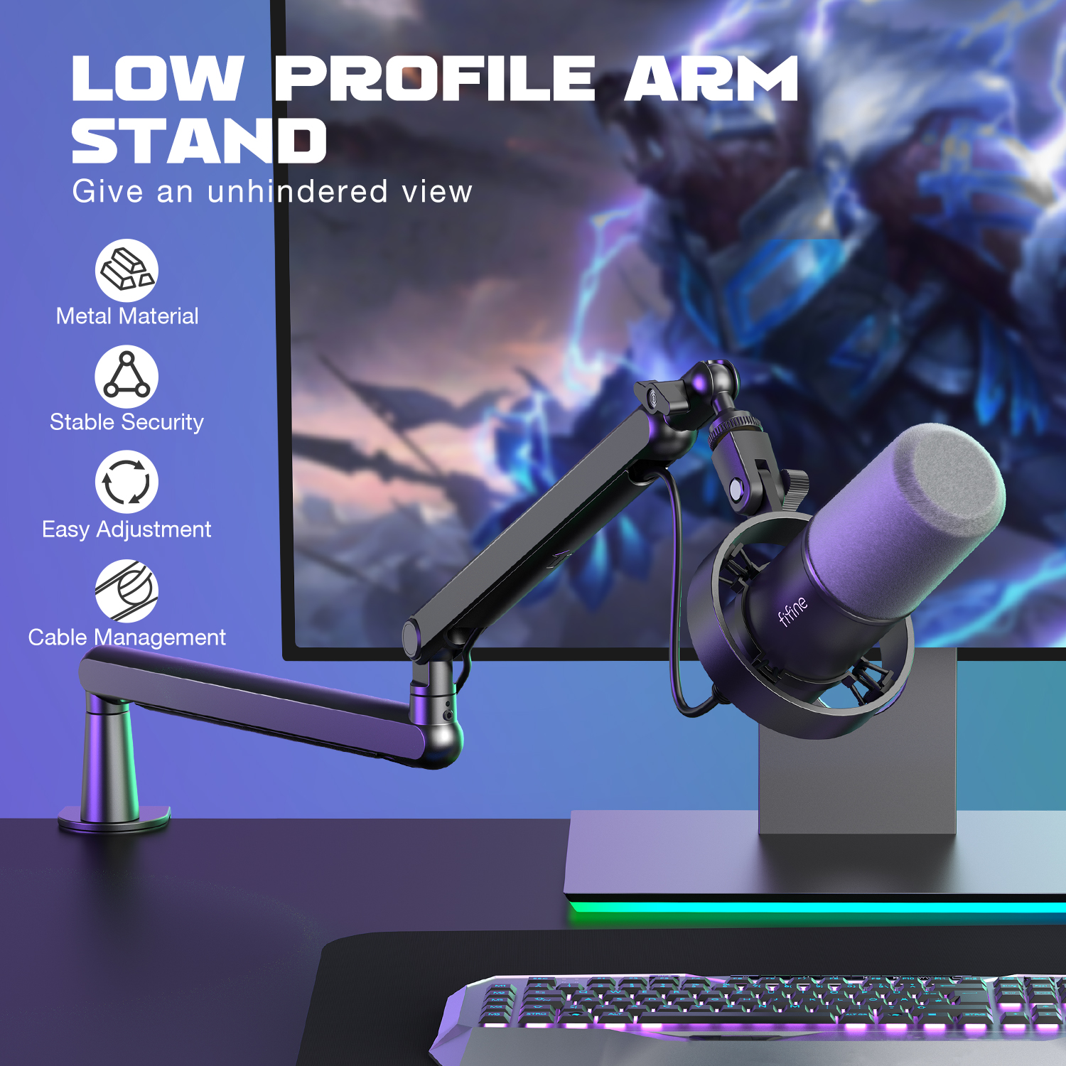 FIFINE Ampligame Microphone Bo – обзор и цена Microphone Arm Boom
