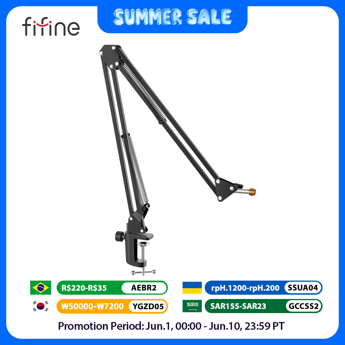 FIFINE Adjustable Microphone S – обзор и цена Microphone Arm Boom