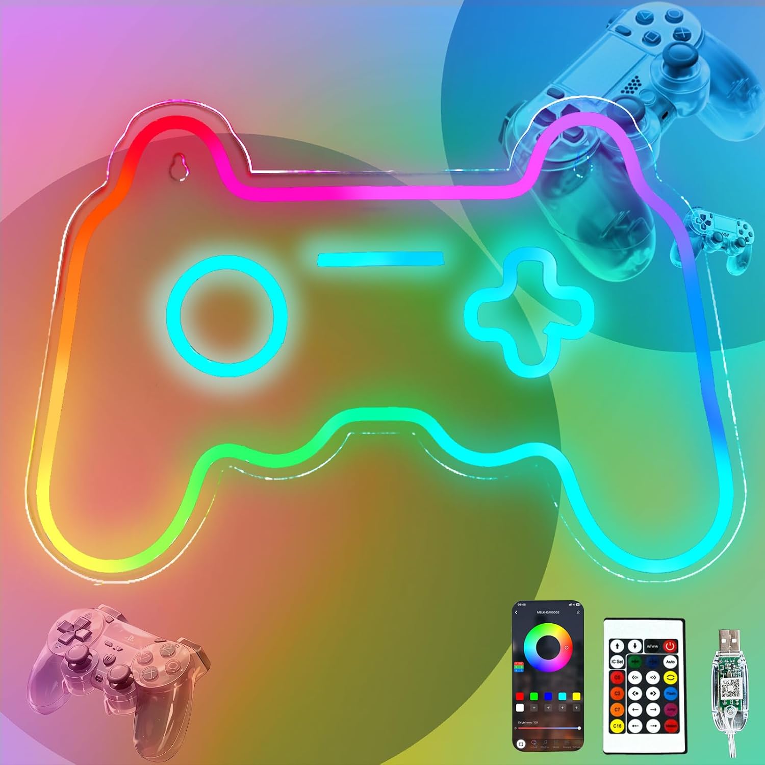 RGB Gamer Shape Neon Sign Gami – обзор и цена Esports Gaming Remote