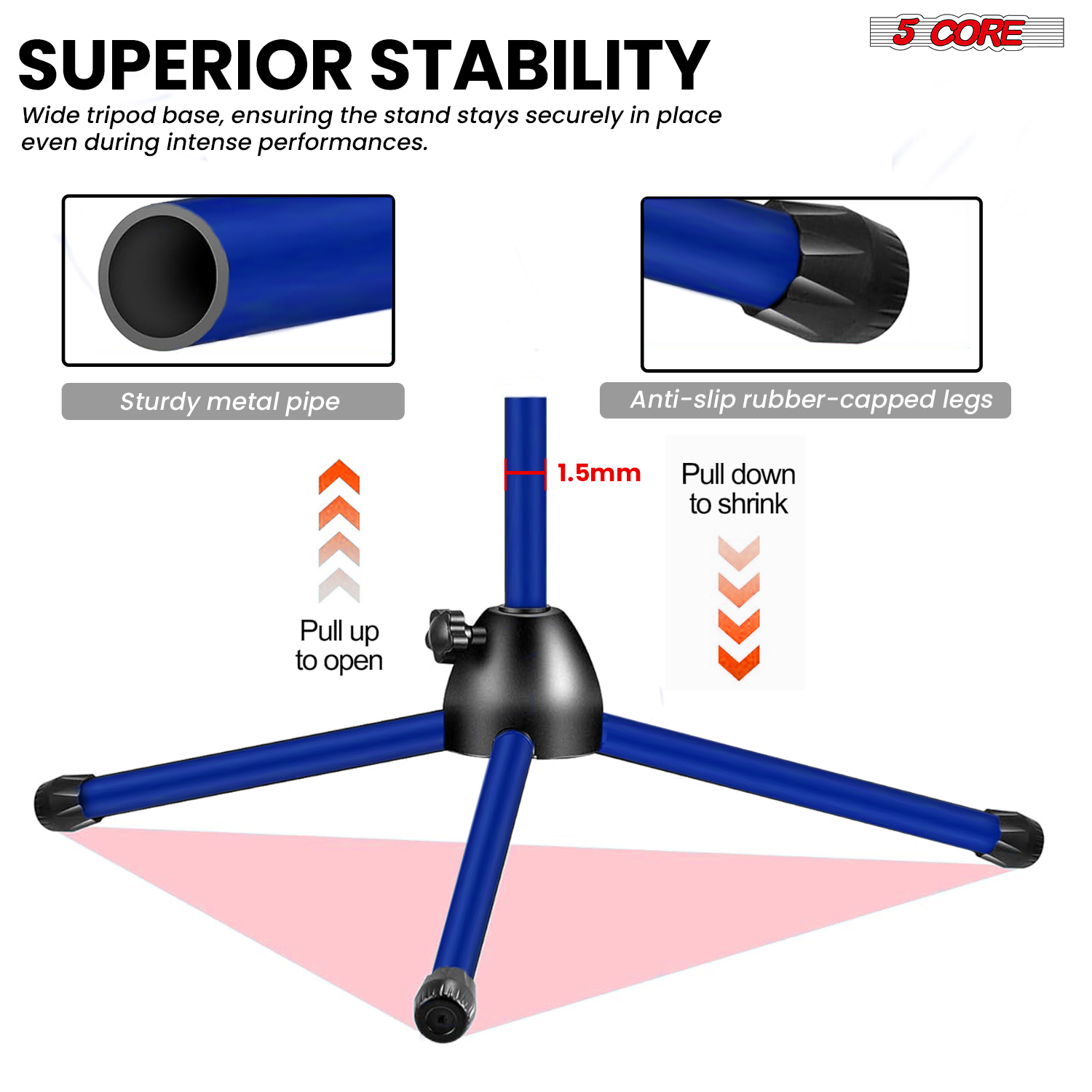 5 Core Mic Stand Floor Height  – обзор и цена Microphone Arm Boom